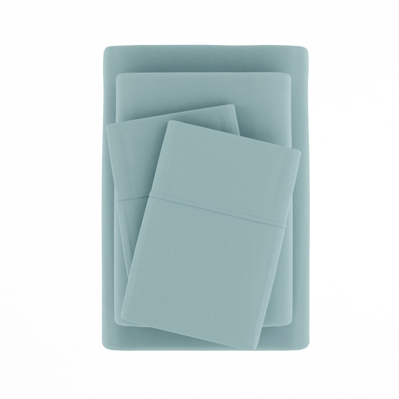 Ensemble de draps en microfibre doublement brossée 4 pièces Becky Cameron 1800 Series, Océan