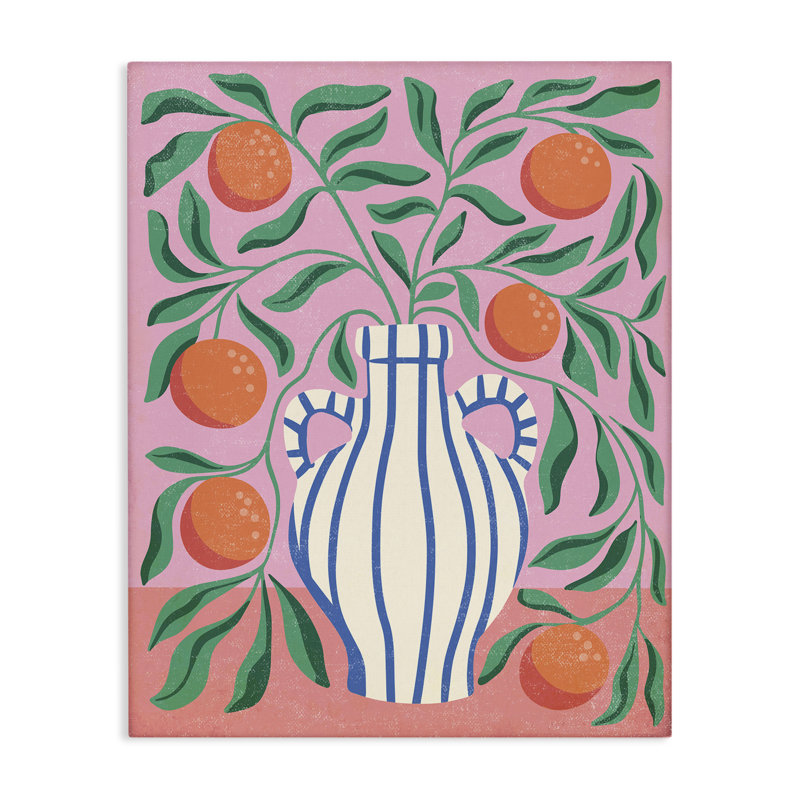 Art mural Mid-Century sur toile moderne, design par Caroline Alfreds, H 40 po x l 30 po
