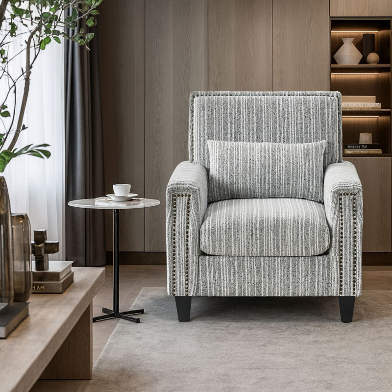 Chaise rembourrée Comfy, Gris