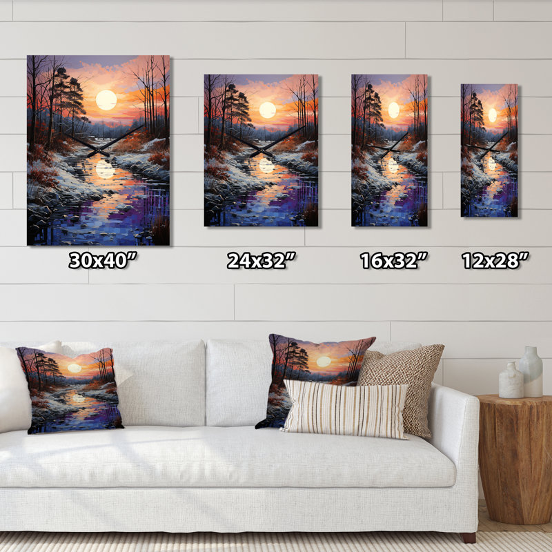 Lake At Dusk II - Cottage Très grandes horloges murales, H 28 po x l 12 po x P 1 po