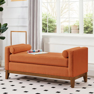Tissu rembourré orange confortable avec coussins et, idéal pour les sièges de vestibule de salon, L 51 po x l 18,5 po H 22,5 po, installation rapide et luxueuse, installation rapide