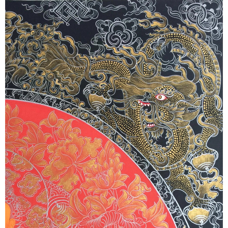 Manjushree Thangka (Thangka sans brocart) | Gouache et acrylique