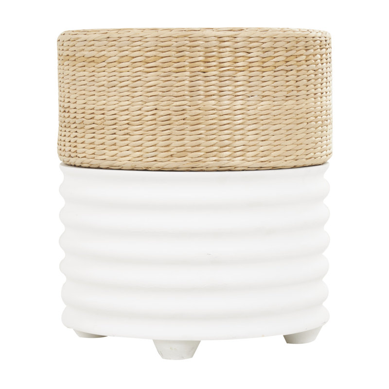 Tabouret d'appoint en bois manufacturé, Blanc