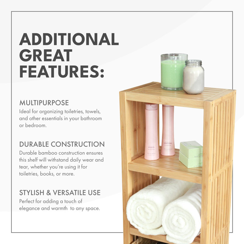 Jenelle 34" H Freestanding Wooden Bathroom Shelf