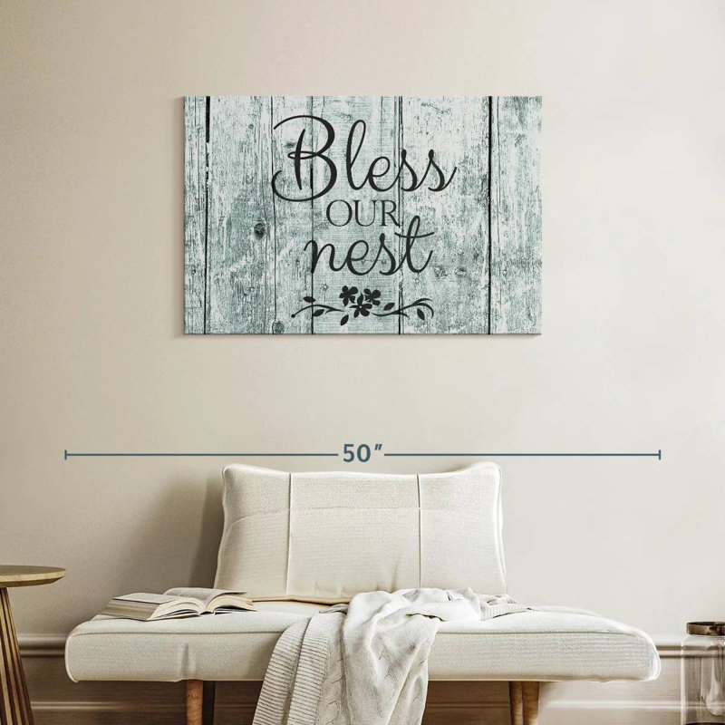 Plaque murale «Bless our Nest», H 24 po x l 36 po