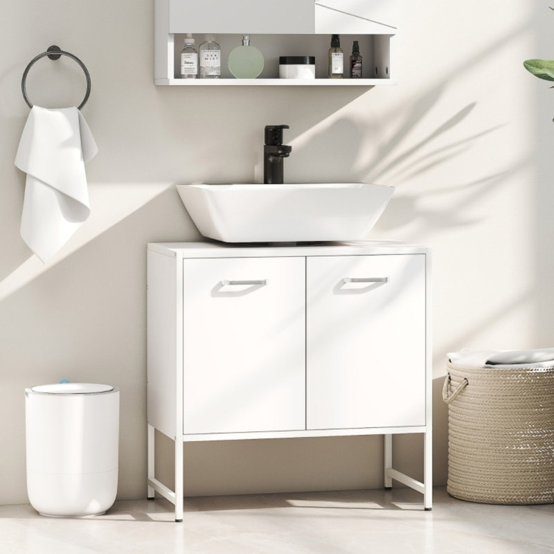60cm Bathroom Vanity Base Only, White