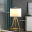 Lampe de table - hauteur réglable de 35,5 po à 25,75 po, finition laiton et or brillant, trépied moderne