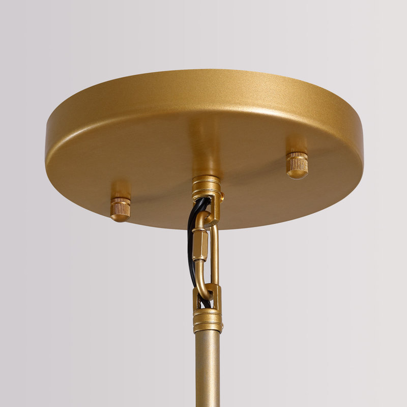 Lustre Adelene 35,4 po à 11 lumières ajustables Sputnik en verre bullé cognac, H 25 po x l 35,4 po x P 35,4 po, Doré