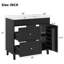 Ensemble de meuble-lavabo de salle de bain avec lavabo, ensemble de meuble-lavabo moderne de 36 po avec porte rabattable, 2 tiroirs et drain, noir-1052135635-1052135638-1052135639