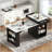 59.5" Kitchen Island with Extendable Dining Table (3 Lengths) and Double-Sided Storage – Black