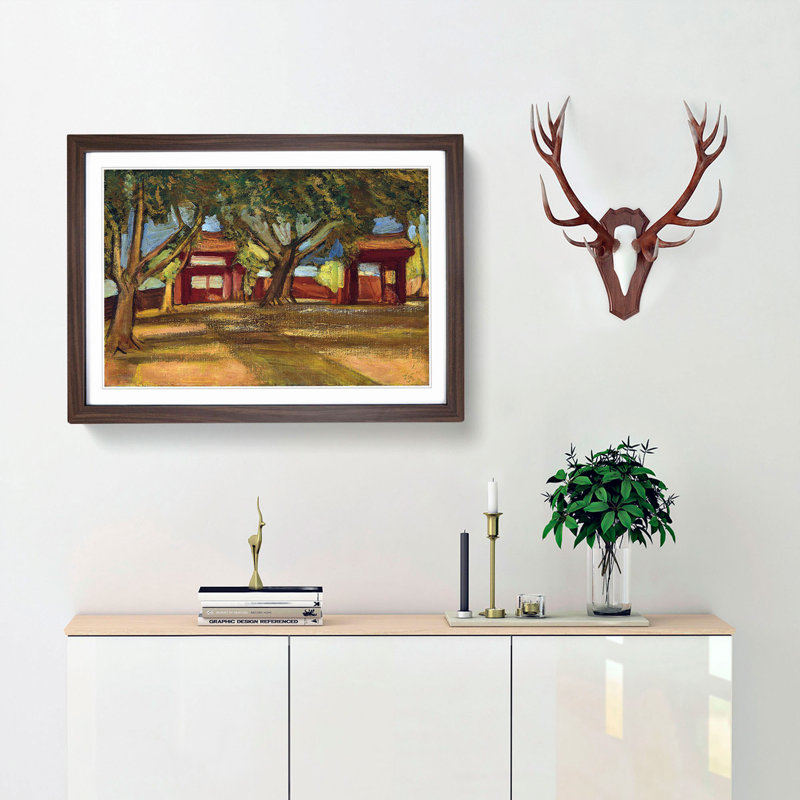 Tainan Seibyo by Fujishima Takeji - Picture Frame Painting Print, 27cm H x 36cm W x 2cm D, Walnut Framed
