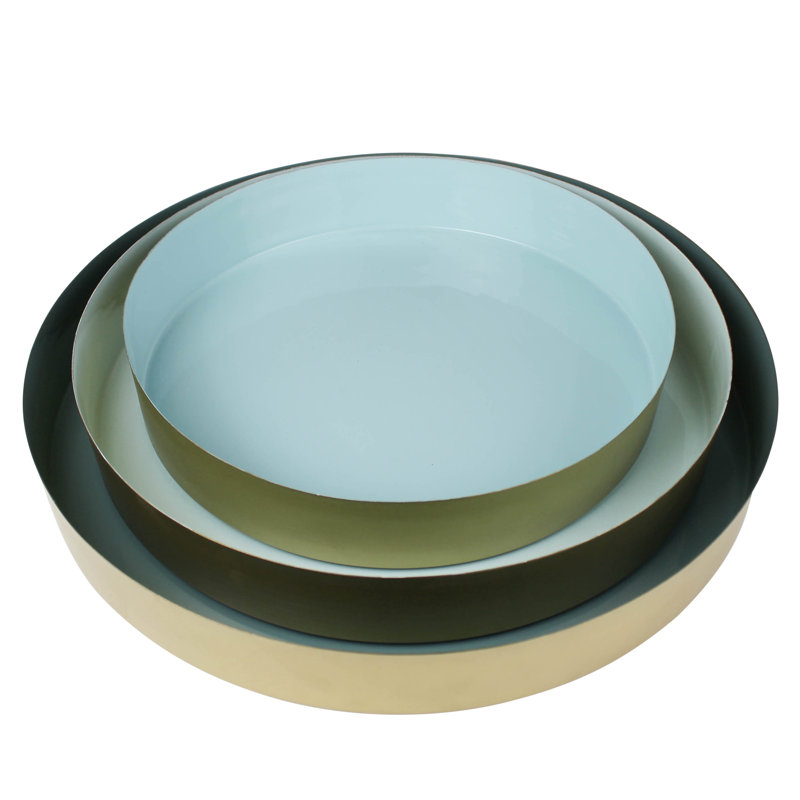 Holmesville Ceramic / Porcelain Tray - Set of 3, Blue