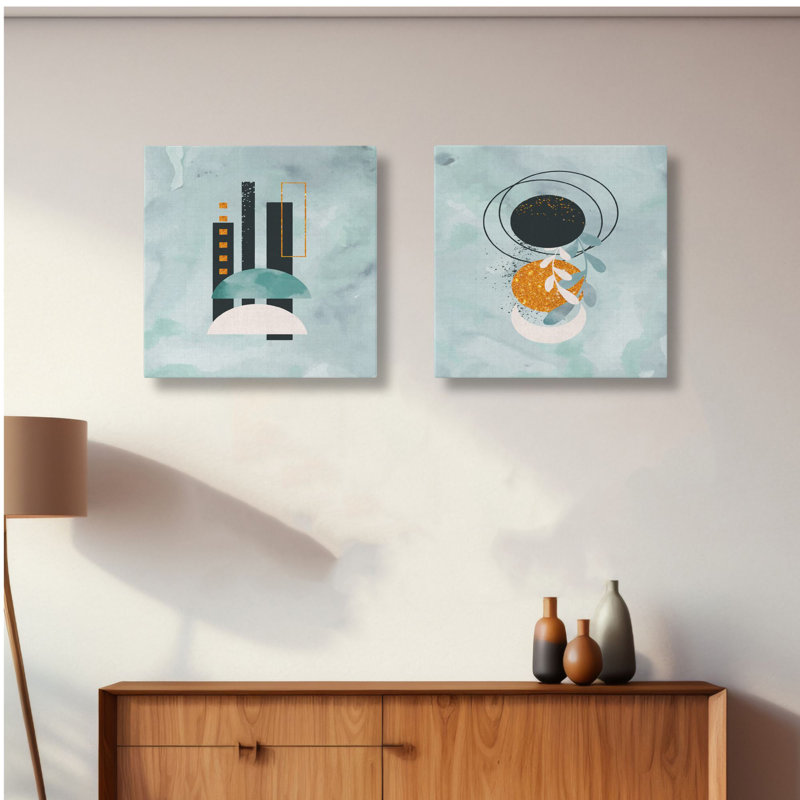 Superbes peintures décoratives sur toile (2 pièces) de 19,7 po x 19,7 po chacune | 100% toile avec cadres 100% bois | Parfait pour le décor du salon et de la chambre à coucher, ajoute élégance et style à tout espace