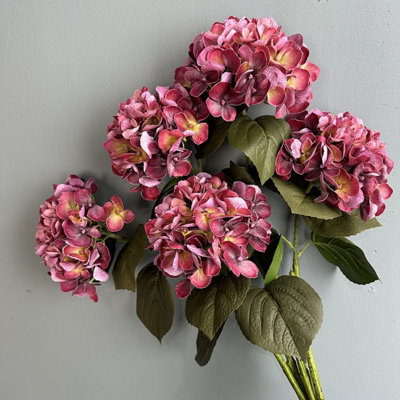 Artificial Hydrangea Floral Arrangement For Vase Filler, Farmhouse Greenery Foliage Branch Long Stem Floral Bulk Bouquet For Wedding Party Home Office Table Centerpiece Shelf Decorations