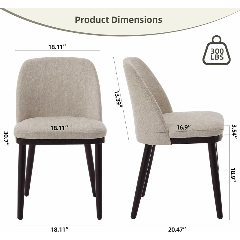 Ensemble de chaises de salle à manger rembourrées Modern Modern, 4 pièces