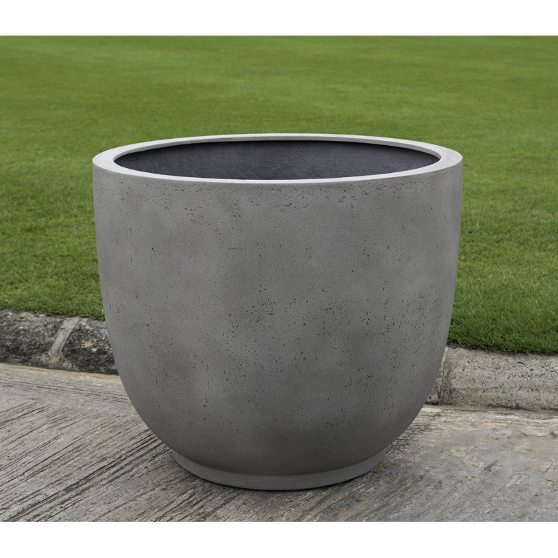 Danilo Stone Grey Lite Round Planter 16.5'' H for Indoor/Outdoor