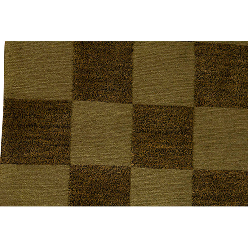 Tapis brun clair et vert noué à la main de haute qualité