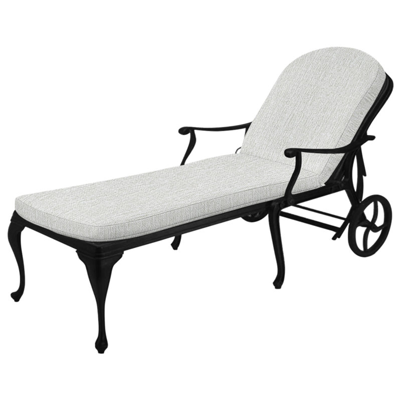 Provance Cast Outdoor Chaise Lounge Wheels Included, Ancient Earth, No Welt, Bali Pearl