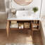 Meuble-lavabo simple 36 po avec lavabo, meuble-lavabo flottant avec plateau en pierre frittée 36 po-231010204-231010205