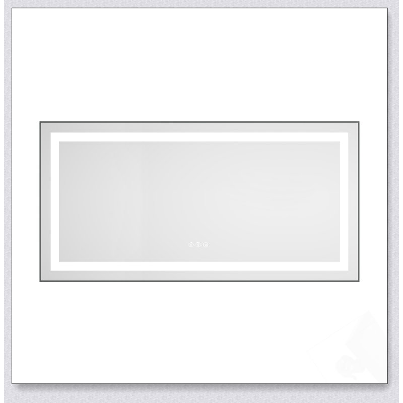 Miroir de salle de bain DEL, 24 po x 48 po, Doré, Horizontale