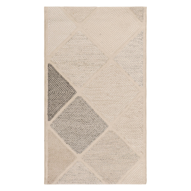 Scandinavian Wool Geometric Area Rug, Recatangle 6' x 9'