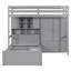 Lit superposé simple avec tiroirs, garde-robe, tablettes de rangement et lit hydraulique-1212960662