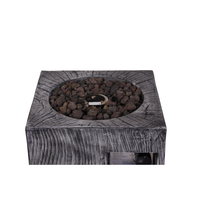Square Steel Propane Smokeless Fire Column