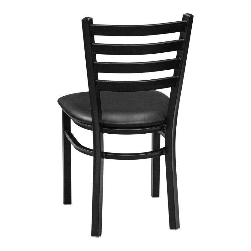 Carlton Square Black Laminate Dining Table Set with 4 Metal Ladder Chairs