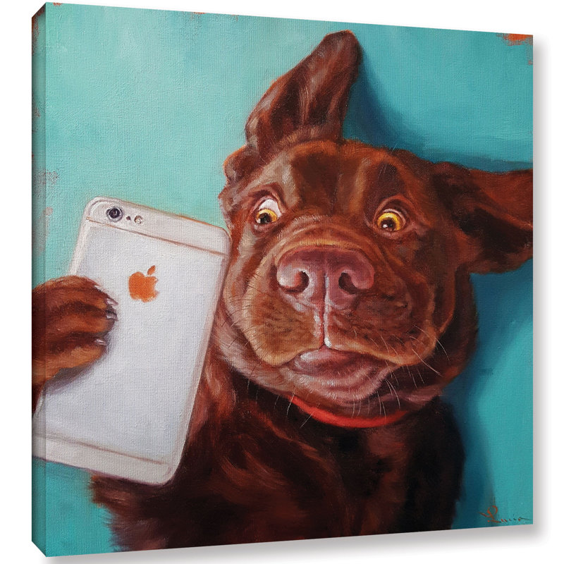 «Dog Selfie» par Poynor, impression sur toile, H 10 po x l 10 po x P 2 po