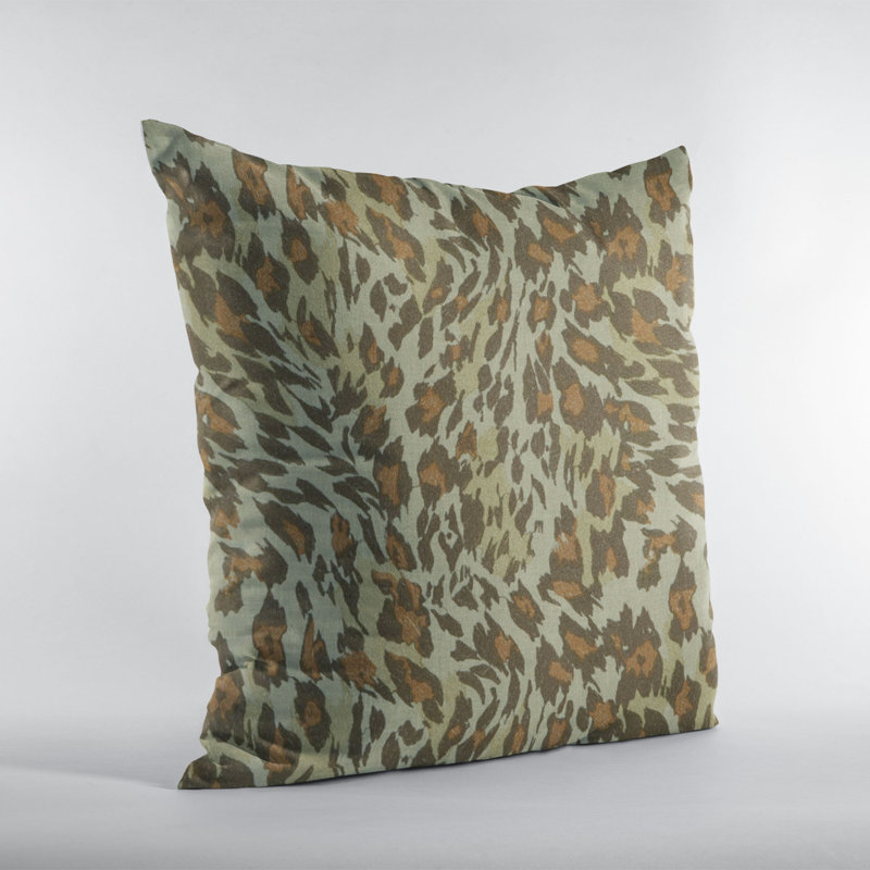 Safari Embroidered 26" x 26" Cheetah Print Throw Pillow