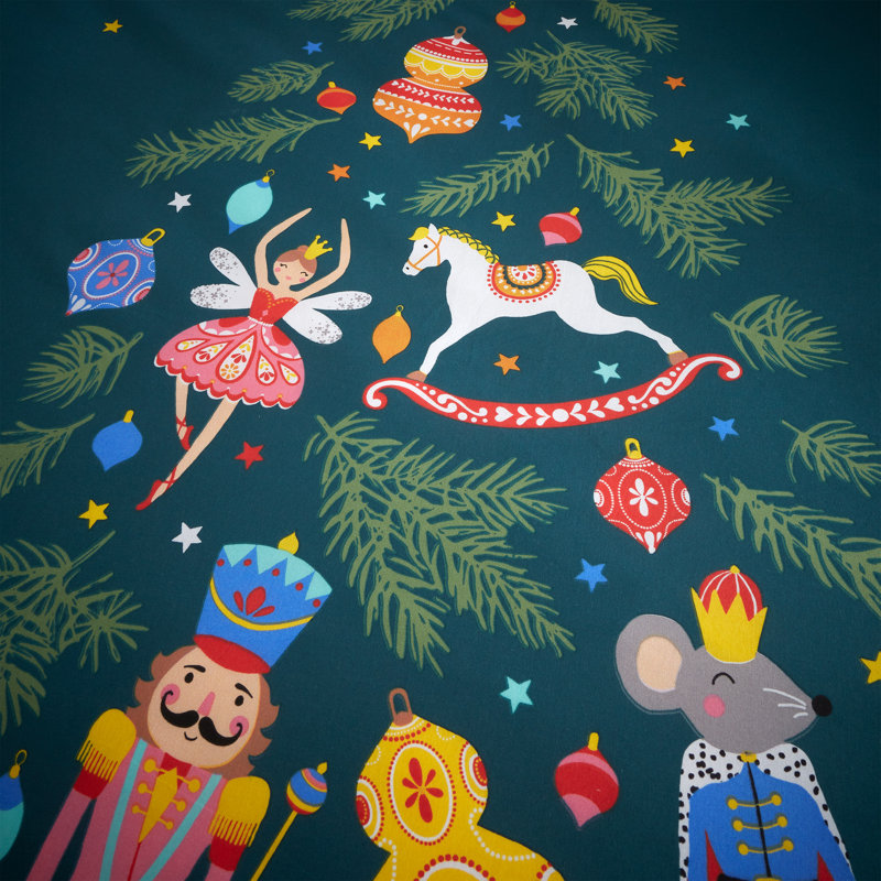 Christmas Nutcracker Reversible Duvet Cover Set, Single + 1 Standard Pillowcase