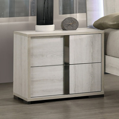 Table de chevet, blanc délavé