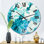 Nuage blanc sur marbre bleu I - horloge murale moderne