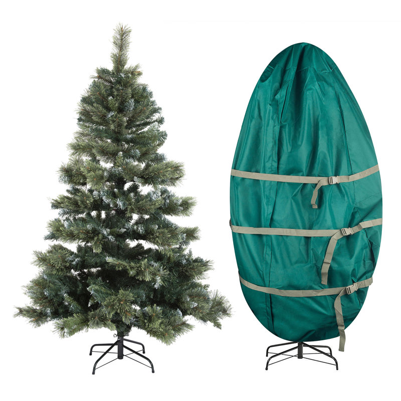 Sac de rangement pour arbre de Noël vertical - Housse en toile pour arbres artificiels de 7,5 pieds, décorations gonflables et décorations de Noël (vert)