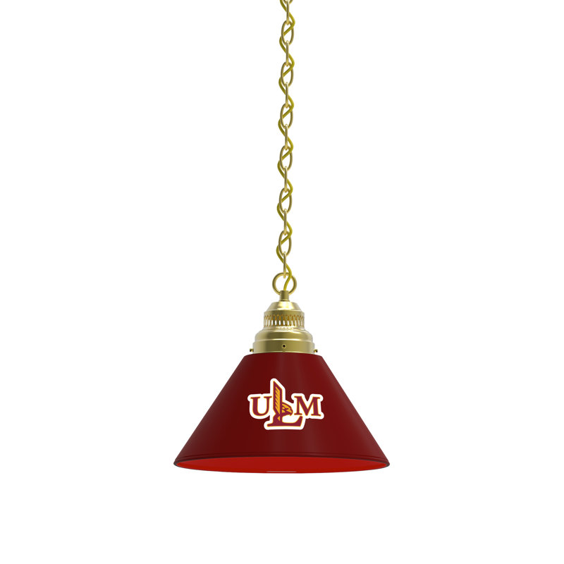 1 - Light Single Pendant, Brass, Louisiana-Monroe Warhawks