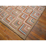 Multicolorful Contemporary Handmade Cotton Hooked Rug with Jute Highlights 5 x 8