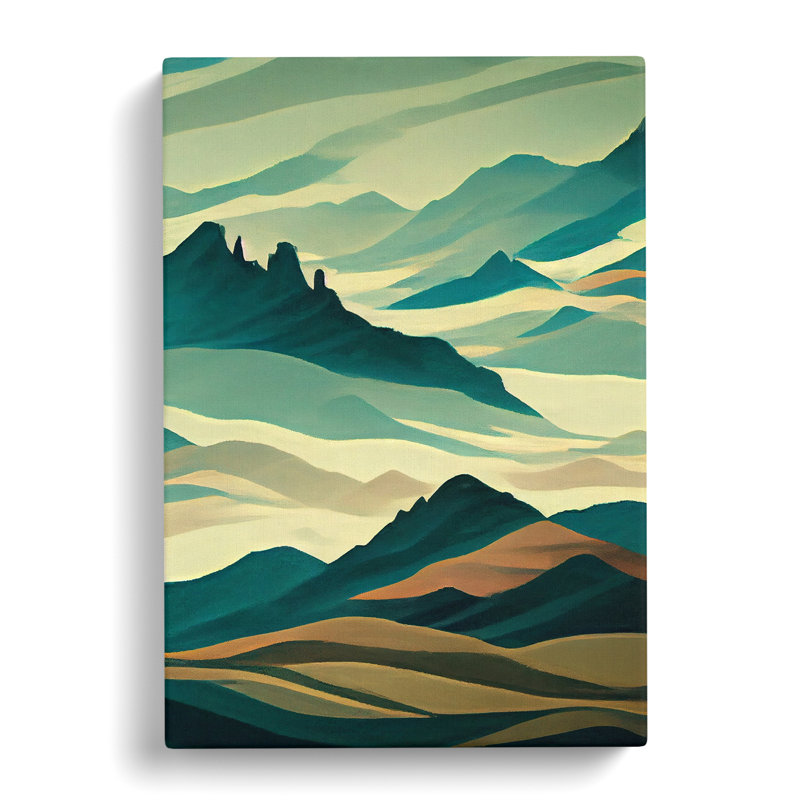 Modern Mountain Landscape No.1 - Wrapped Canvas, 50cm H x 35cm W x 3cm D