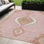 Tapis d'intérieur lavable oriental rose, vert et ivoire 5 pi x 8 pi
