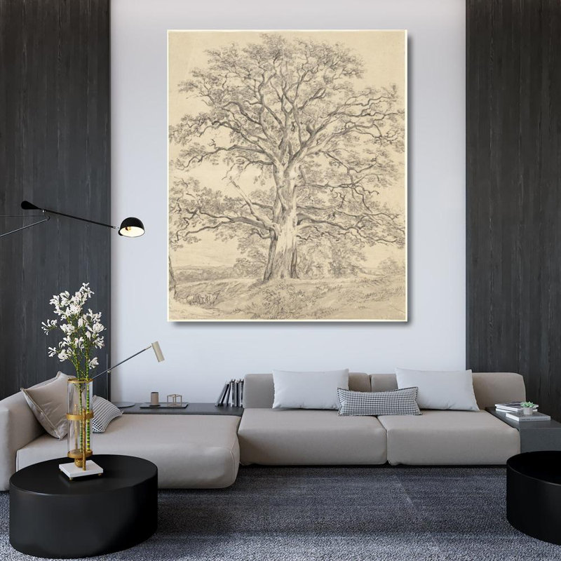 «A Great Oak Tree» par John Constable - Art mural sur toile tendue avec châssis, H 48 po x l 33 po