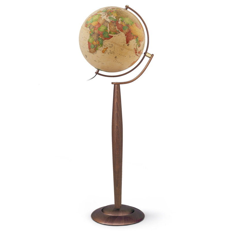 Globe terrestre traditionnel, Brun / Antique