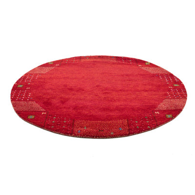 Hand Knotted Wool Red Rug