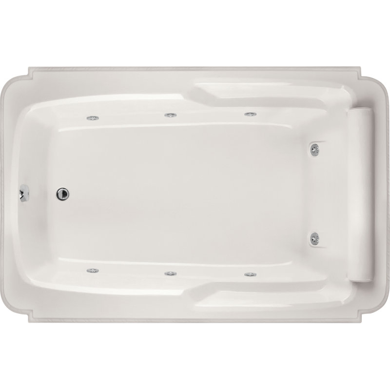 Atlandia 74'' L Bathtub, White, Polished Chrome