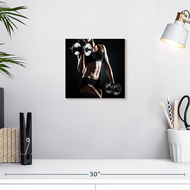 Athlète féminine haltérophile, H 10 po x l 10 po