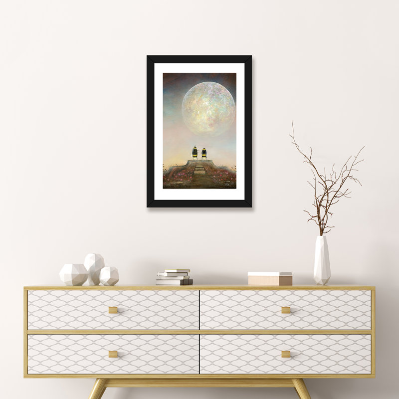 «Was It Just a Dream» par Neil Thompson - reproduction d'art, H 32 po x l 24 po x P 1 po, Papier noir, Blanc