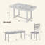 Ensemble de table de salle à manger 6 pièces en bois d'hévéa avec placage en bois massif et coussin moelleux-2079720600-2079720603-2079720605-2079720606