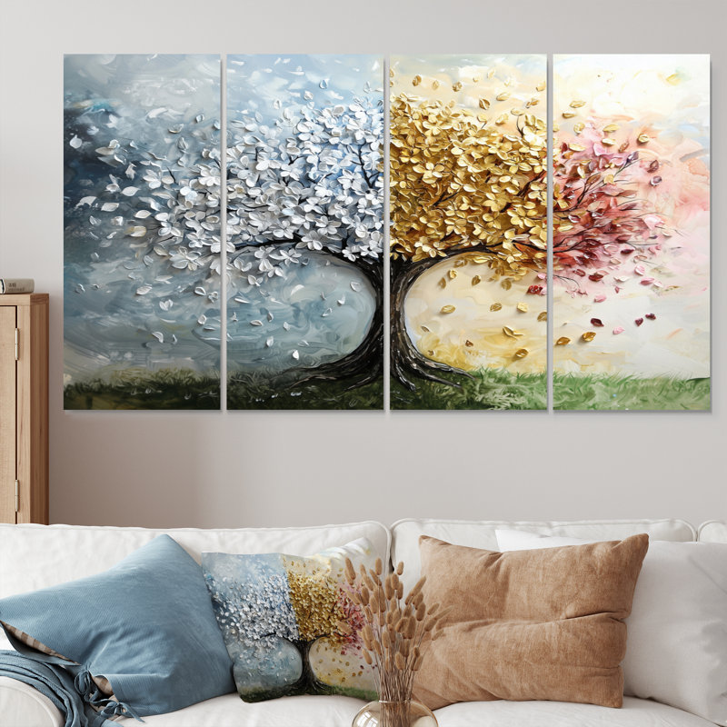 Four Season Tree Of Life II - Tree Of Life Wall Decor Set, 32" H x 64" W