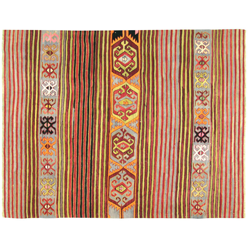 Tapis carré rouge en laine noué à la main de conception unique 5 pi 6 po x 6 pi 11 po années 1960