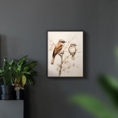 Reproduction d’animal rétro, impression encadrée sur papier