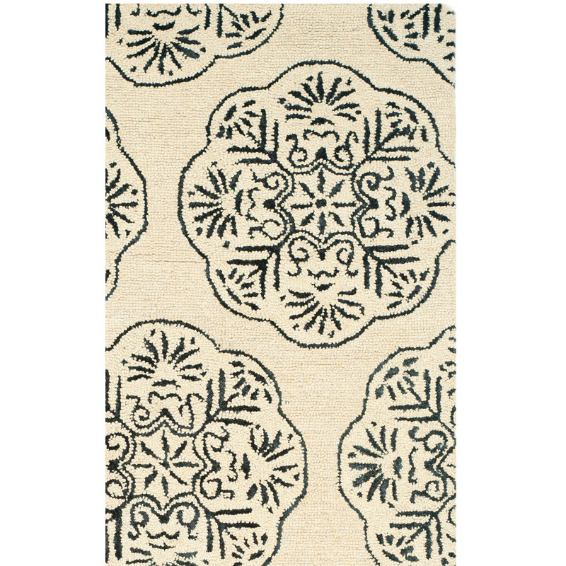 Tapis damassé en laine touffeté à la main Bella, Carré 6'