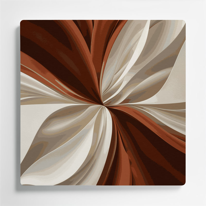 Gradient Abstract 57 Beige Metal Wall Art, 12" H x 12" W